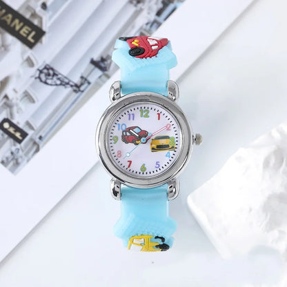 3D Silicone Cartoon Car Watch for Boys