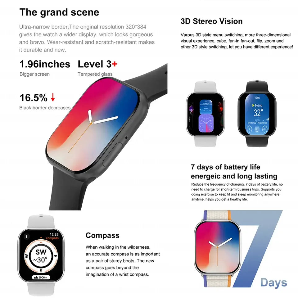 Strap Wise 2025 Smart Watch with HD AMOLED, Bluetooth Calling, and All-Round Health Tracking