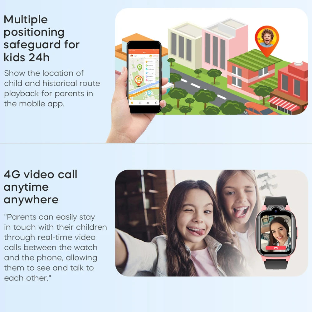 KGG 4G Kids Smart Watch Phone with Video Call, SOS & Tracker Features