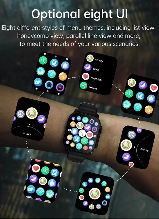 Strap Wise T900 Ultra 2 Smart Watch - 49mm AMOLED Display, Waterproof, Fitness Tracker, Bluetooth 5.0