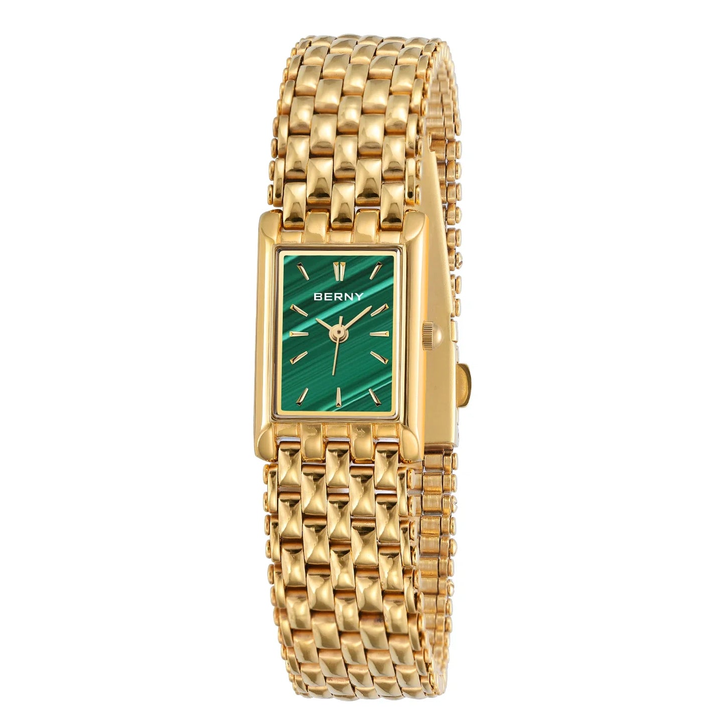 Luxury Gold Square Women's Quartz Watch - Elegant Stainless Steel Design