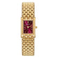 Burgundy Red Luxury Women's Quartz Square Watch with Stainless Steel Band