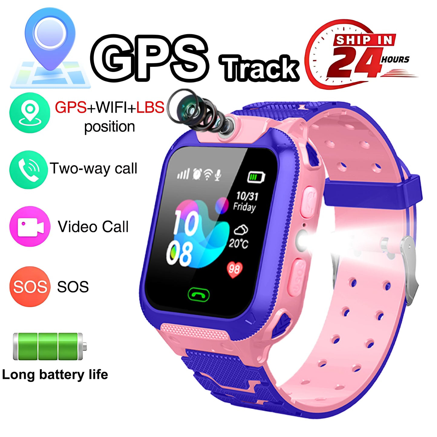 Kids' Smartwatch with Camera, Music, Games & Fitness Tracker