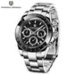 40mm Men's Quartz Chronograph Watch with Sapphire Crystal and Waterproof Design