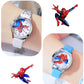 Spider-Man Cartoon Waterproof Quartz Wristwatch for Kids