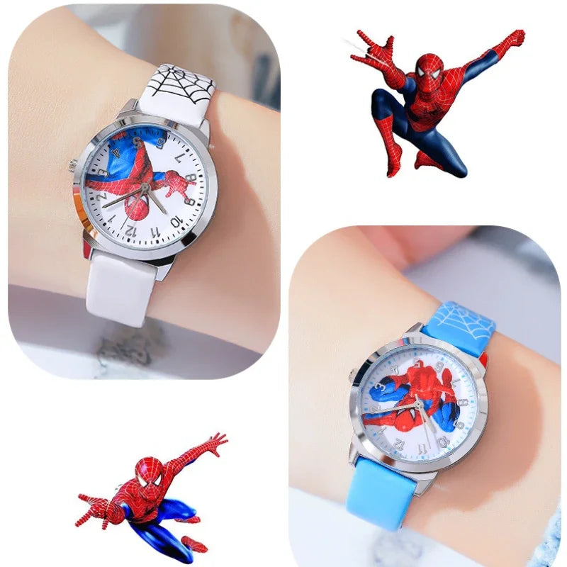 Spider-Man Cartoon Waterproof Quartz Wristwatch for Kids