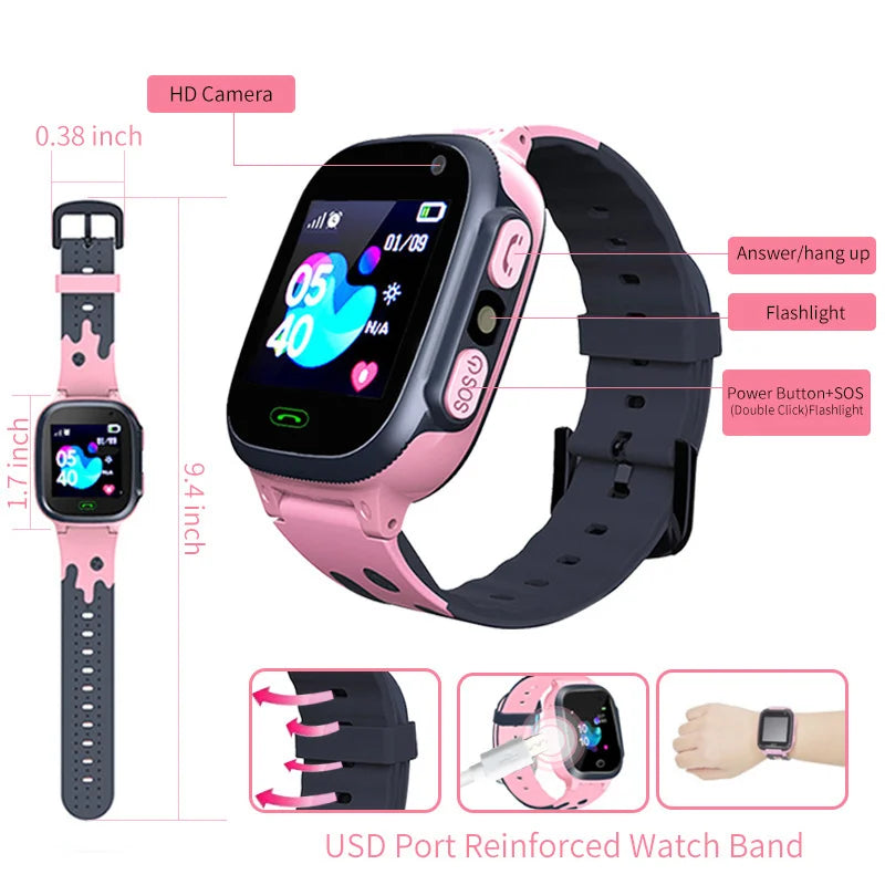 NVPONE Kids 4G GPS Smartwatch with Video Call & Waterproof Features