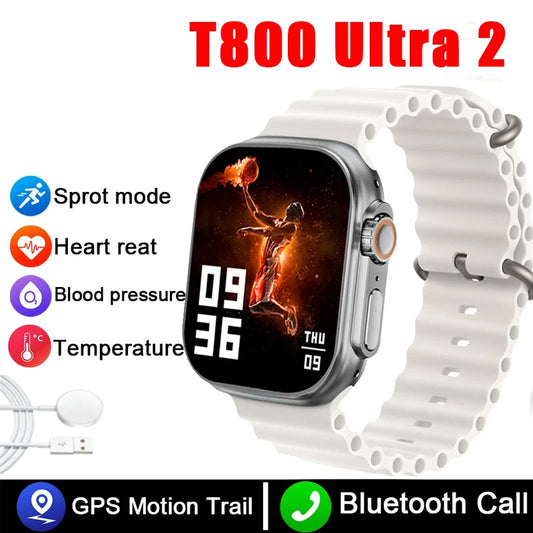 Strap Wise T800 U2 Smart Watch - 49mm Bluetooth Call & Music, Wireless Charging