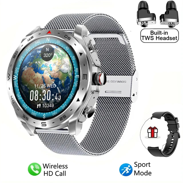 Strap Wise 2024 Smart Watch with TWS Bluetooth Earphones and HIFI Sound Quality
