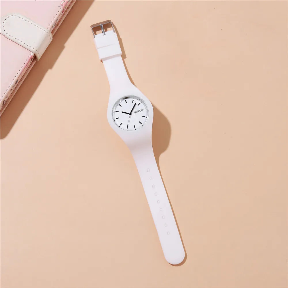 Big Dial Kids Quartz Watch with Silicone Strap for Boys and Girls