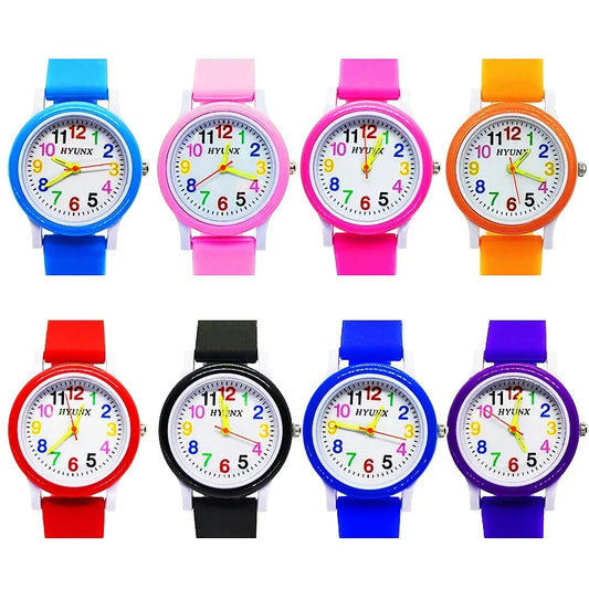 Colorful Silicone Strap Kids Quartz Watch – Perfect Birthday Gift