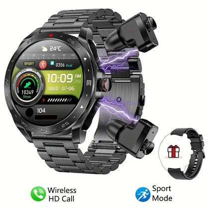 Strap Wise 2024 Smart Watch with TWS Bluetooth Earphones and HIFI Sound Quality