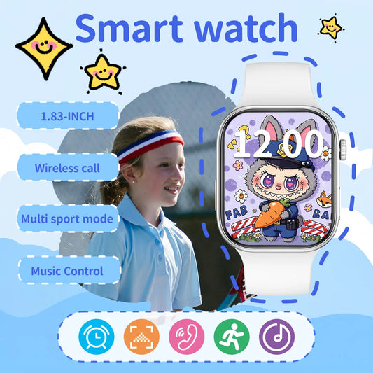 Children's 1.83" Smartwatch with Health Monitor, Bluetooth Call & Sports Features