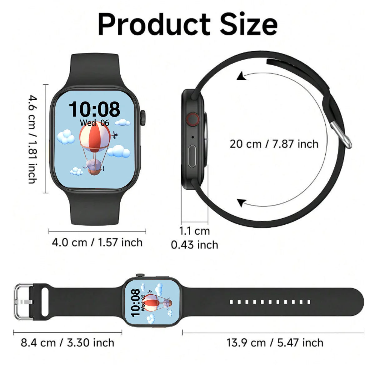 Children's 1.83" Smartwatch with Health Monitor, Bluetooth Call & Sports Features