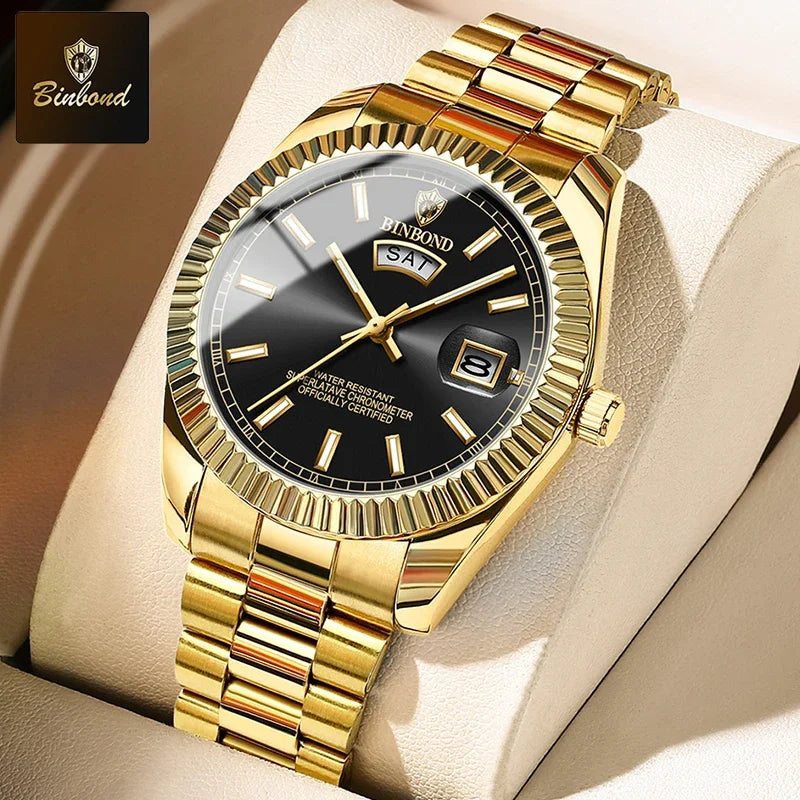 Men's Fashion Business Sports Quartz Watch - 30M Waterproof Luminous Calendar Timepiece