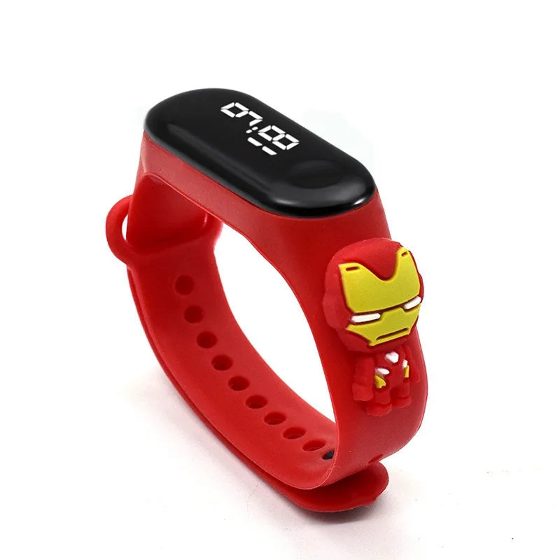 Marvel Cartoon Digital LED Watch for Kids - Rubber Band, Touch Screen