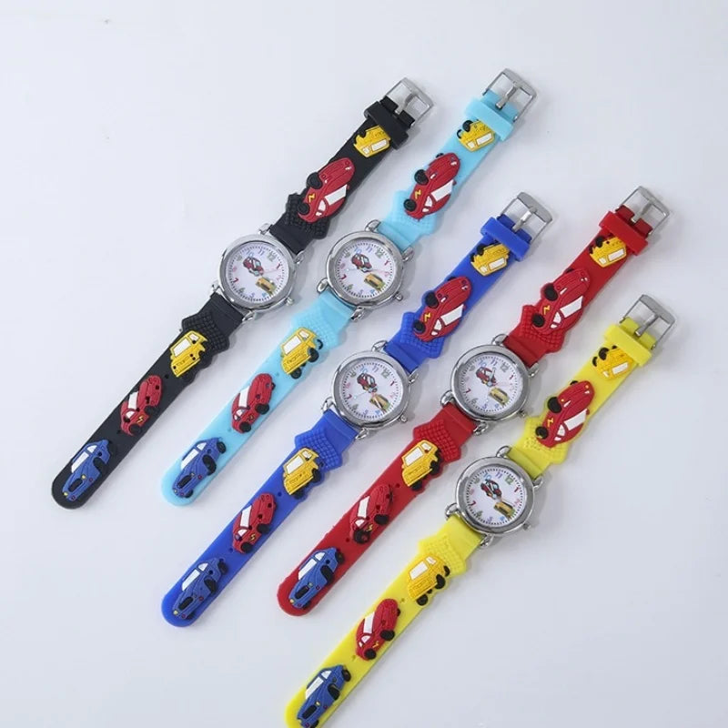 3D Silicone Cartoon Car Watch for Boys
