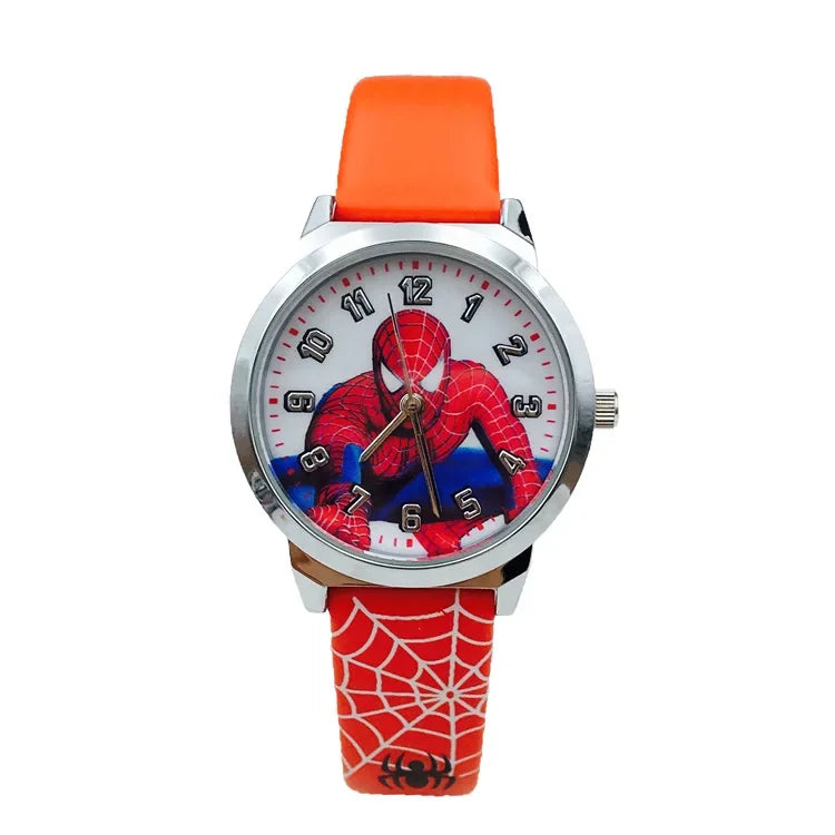 Spider-Man Cartoon Waterproof Quartz Wristwatch for Kids