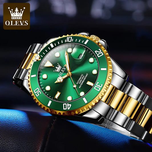 Classic Automatic Mechanical Men's Watch with Luminous Features and Waterproof Design