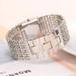 Luxury Casual Women's Square Full Diamond Bracelet Watch