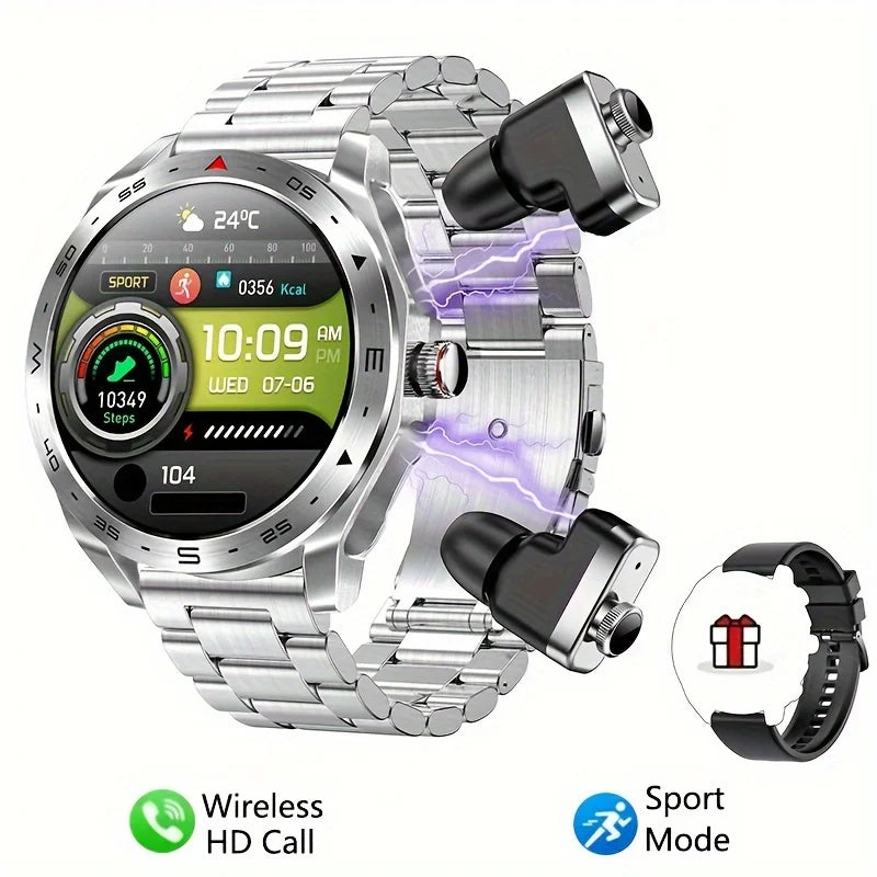 Strap Wise 2024 Smart Watch with TWS Bluetooth Earphones and HIFI Sound Quality