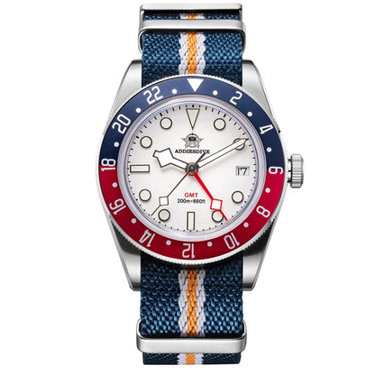 Luxury 200m Water-Resistant GMT Men's Diver Watch with Super Luminous Features