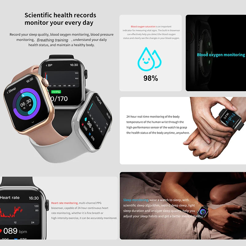 Strap Wise GPS Smart Watch with Heart Rate, Body Temperature, and Bluetooth Call