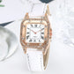 Elegant Rhinestone Square Women’s Waterproof Quartz Watch