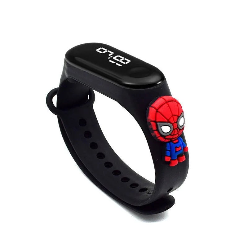 Marvel Cartoon Digital LED Watch for Kids - Rubber Band, Touch Screen