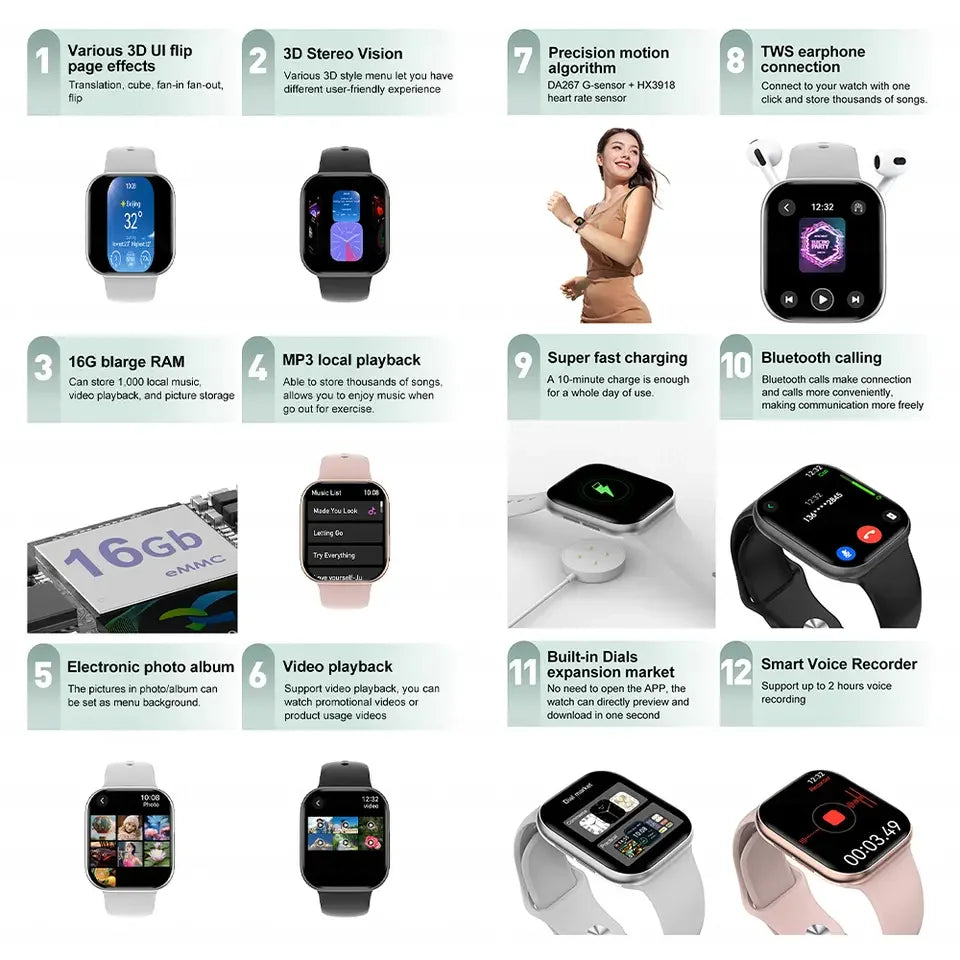 Strap Wise 2025 Smart Watch with HD AMOLED, Bluetooth Calling, and All-Round Health Tracking