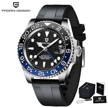 40MM Luxury Men’s Automatic GMT Mechanical Wristwatch with Waterproof Features