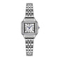 Elegant Square Women's Watch with Diamond Dial and Stainless Steel Strap