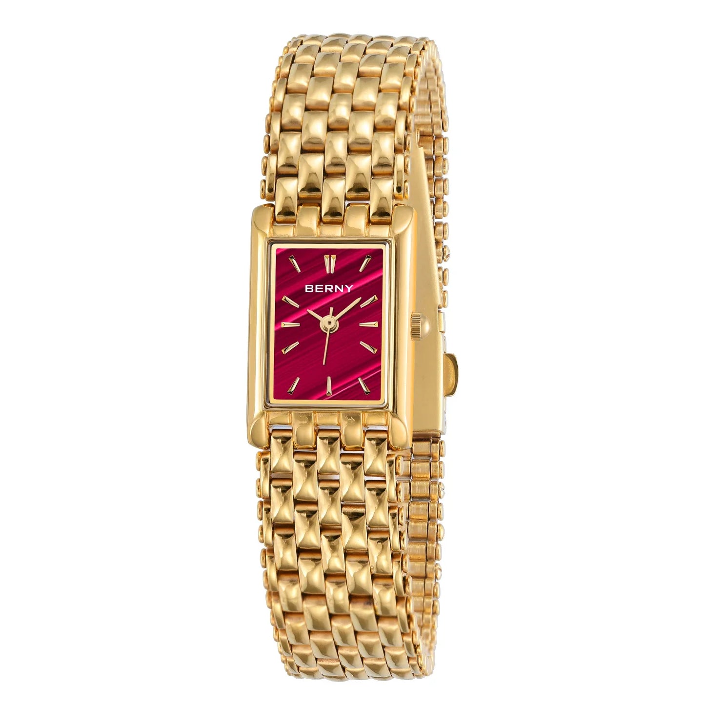 Luxury Gold Square Women's Quartz Watch - Elegant Stainless Steel Design