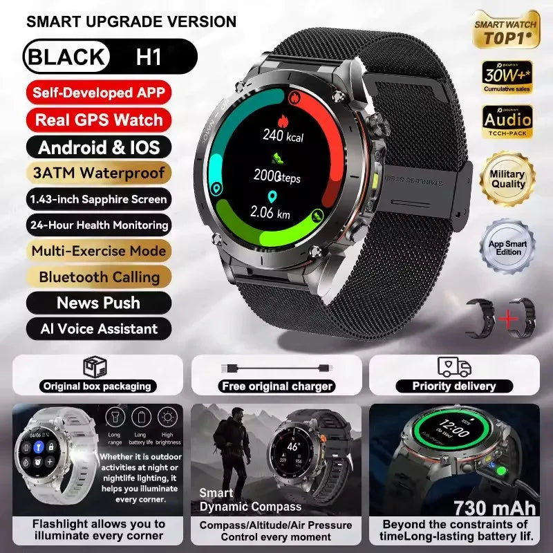 Strap Wise Ultra GPS Smart Watch with 10ATM Waterproof & Dual-band GNSS