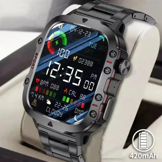 Strap Wise Military Smartwatch with GPS, Waterproof Fitness Tracker, and Bluetooth Calling
