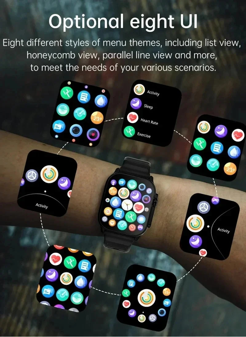 Strap Wise T800 U2 Smart Watch - 49mm Bluetooth Call & Music, Wireless Charging