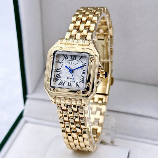 Light Luxury Women's Gold Stainless Steel Fashion Quartz Watch