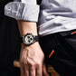 40mm Men's Quartz Chronograph Watch with Sapphire Crystal and Waterproof Design