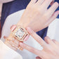 Elegant Rhinestone Square Women’s Waterproof Quartz Watch