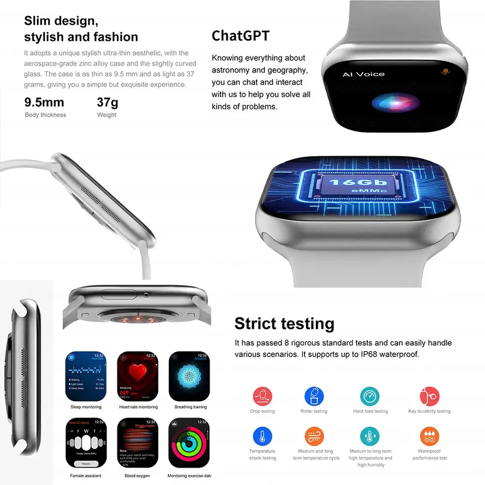 Strap Wise 2025 Smart Watch with HD AMOLED, Bluetooth Calling, and All-Round Health Tracking