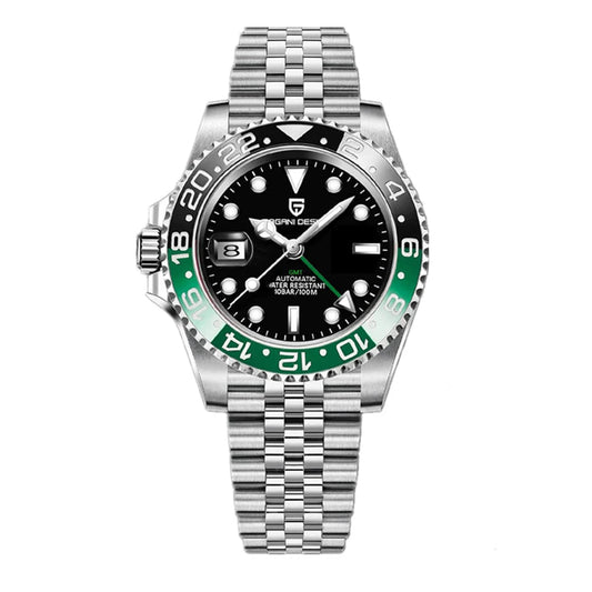 Luxury GMT Men’s Mechanical Wristwatch with Sapphire Glass and 100M Waterproof