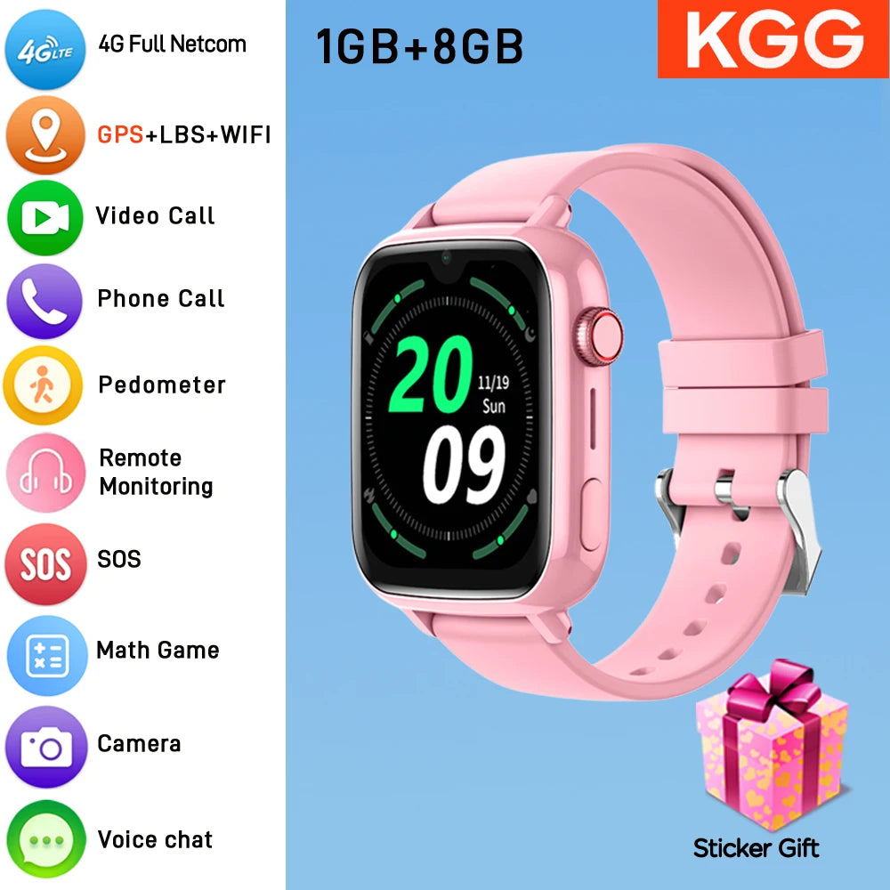 KGG 4G Smart Kids Watch with GPS, Video Call, and SOS功能