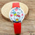 Hello Kitty Cartoon Quartz Watch with Leather Strap for Kids