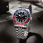 Luxury 200m Water-Resistant GMT Men's Diver Watch with Super Luminous Features