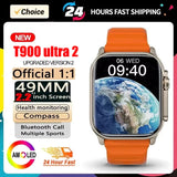 Strap Wise T900 Ultra 2 Smart Watch - 49mm AMOLED Display, Waterproof, Fitness Tracker, Bluetooth 5.0