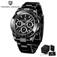 40mm Men's Quartz Chronograph Watch with Sapphire Crystal and Waterproof Design