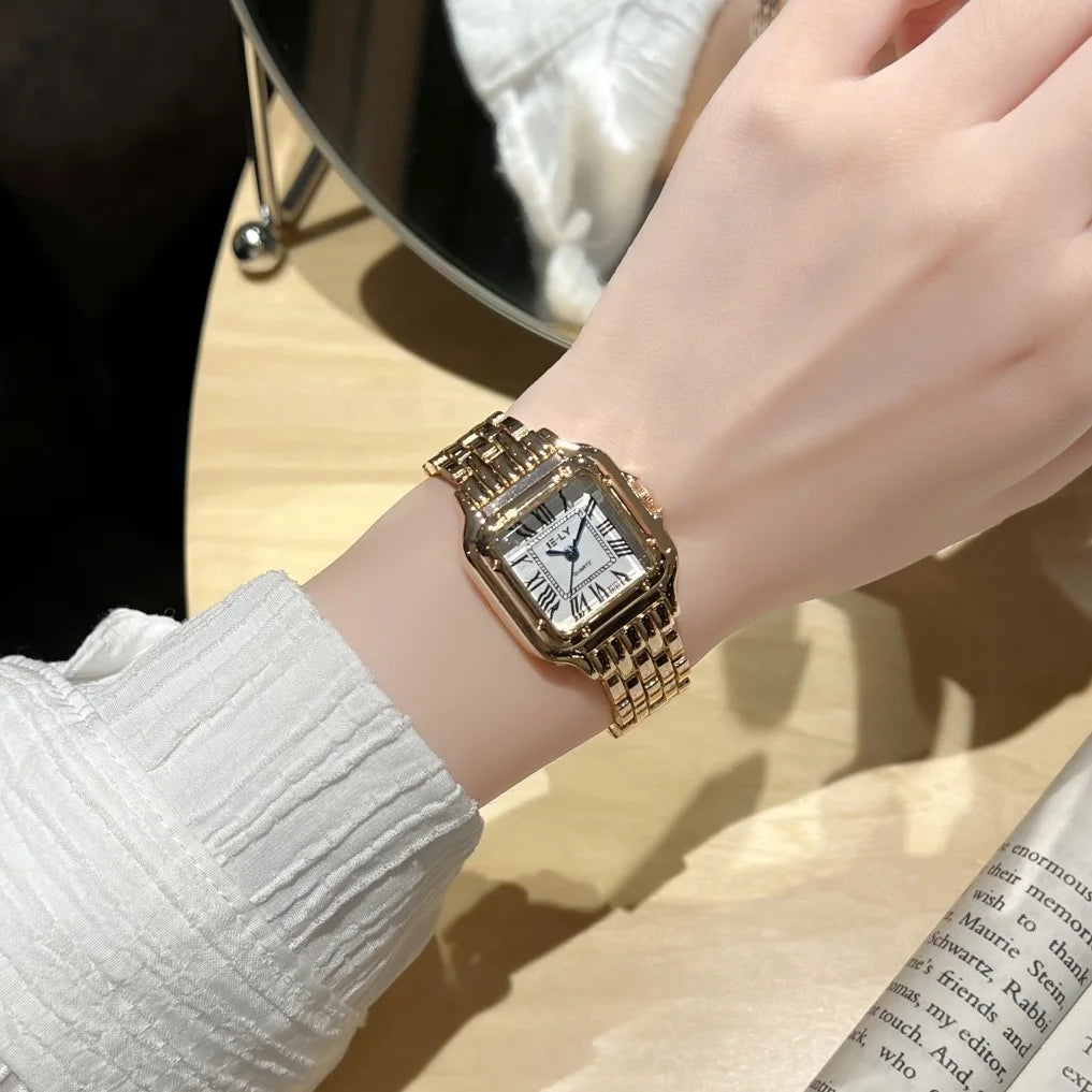Light Luxury Women's Gold Stainless Steel Fashion Quartz Watch