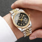 Luxury Quartz Business Watch for Men and Women with Rhinestones