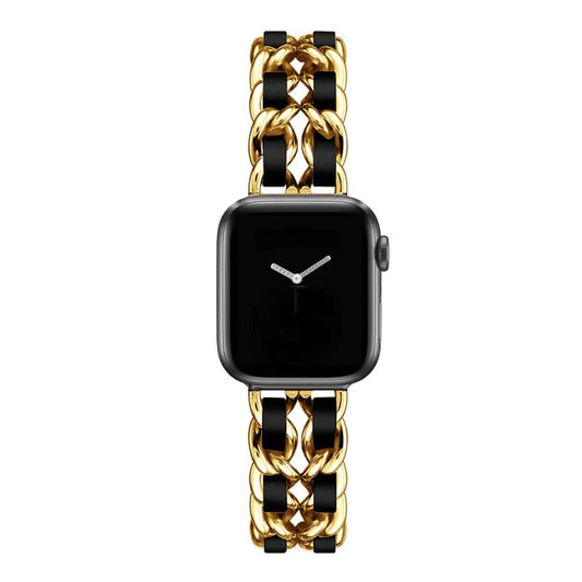 Luxurious Gold & Silver Woven Link Apple Watch Band