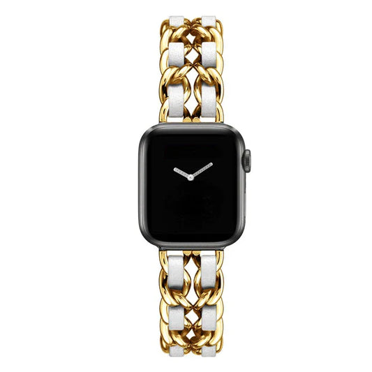 Luxurious Gold & Silver Woven Link Apple Watch Band